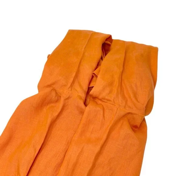 HERMES Vintage H Logo Horse Carriage Embroidery Shirt #36 Orange Button [106322] - Picture 7 of 12